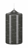 Lackkerzen Hochglanz Stumpenkerzen Grey Grau 150 x...