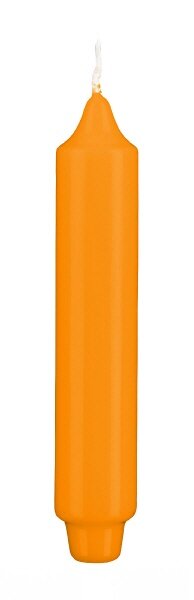 Lackkerzen Hochglanz Stabkerzen mit Zapfenfuß Mandarin Orange 170 x Ø 30 mm, 12 Stück