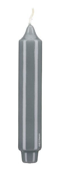 Lackkerzen Hochglanz Stabkerzen mit Zapfenfuß Silbergrau 170 x Ø 30 mm, 12 Stück