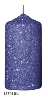 Glamour Glitter Stumpenkerzen Lila 120 x Ø 60 mm,...