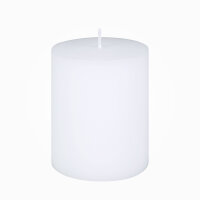 Boutique Stumpenkerze durchgefärbt Weiß...