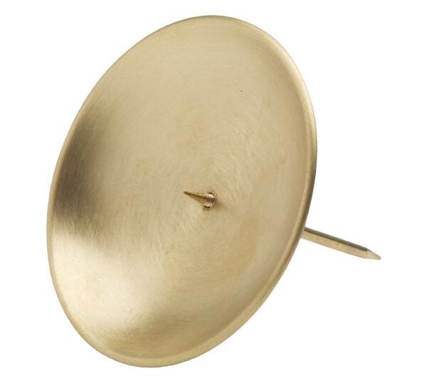 Kranzteller, Kerzenstecker Ø 10 cm Gold Matt, Kerzendorn abschraubbar