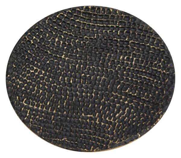 Kerzenteller Wabenstruktur Alu schwarz/gold Ø 12 cm