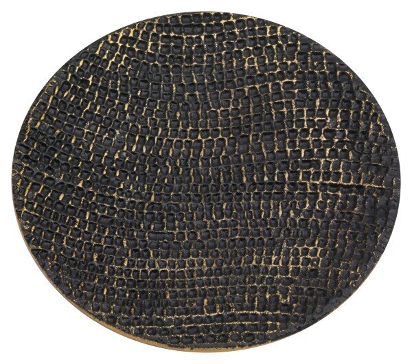 Kerzenteller Wabenstruktur Alu schwarz/gold Ø 14 cm günstig im Weihna