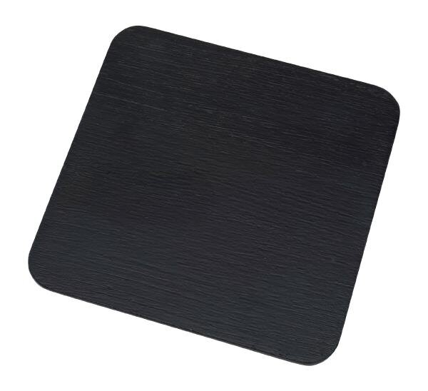Teller, Kerzenteller schieferoptik Alu schwarz 14x14 cm