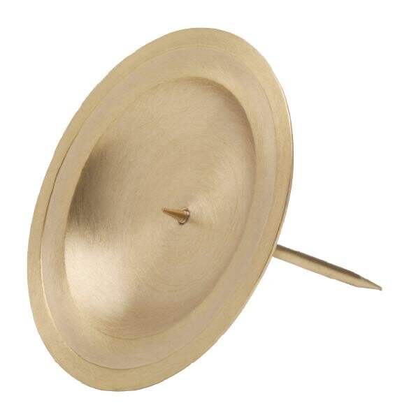 Kranzteller, Kerzenstecker Ø 10 cm Gold Matt, Kerzendorn abschraubbar