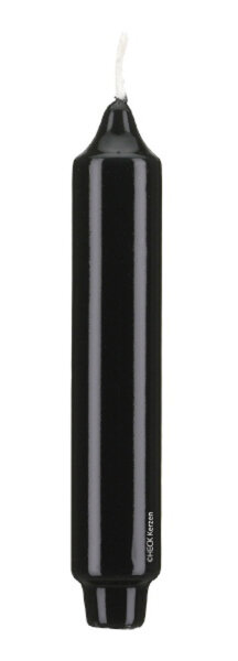 Lackkerzen Hochglanz Stabkerzen mit Zapfenfuß Schwarz 300 x Ø 30 mm, 6 Stück