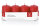 Stumpenkerzen "4er Riegel", getaucht Rot 80 x 50 mm
