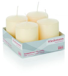 Stumpenkerzen "4er Riegel", getaucht Bisquit 80 x 60 mm