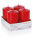 Stumpenkerzen "4er Riegel", getaucht Rot 100 x 60 mm