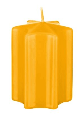 Sternkerzen Mais Gelb/Orange 100 x Ø 60 mm, 4 Stück