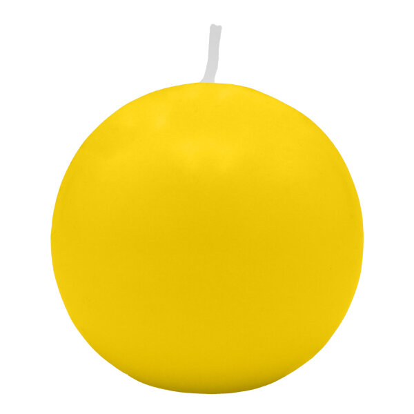 Zitronengelbe Kugelkerzen Ø 100 mm, 4 Stück