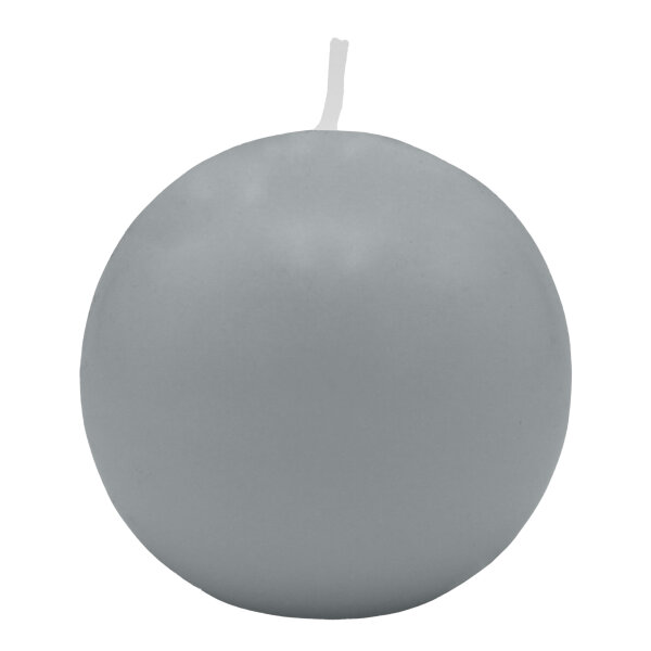 Silbergraue Kugelkerzen Ø 100 mm, 4 Stück