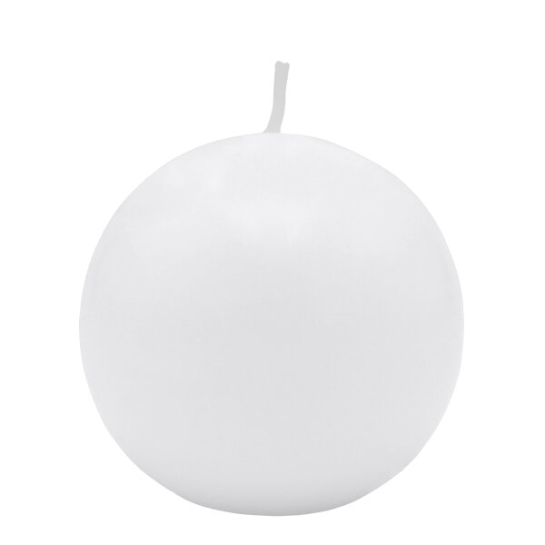 Weiße Kugelkerzen Ø 80 mm, 6 Stück