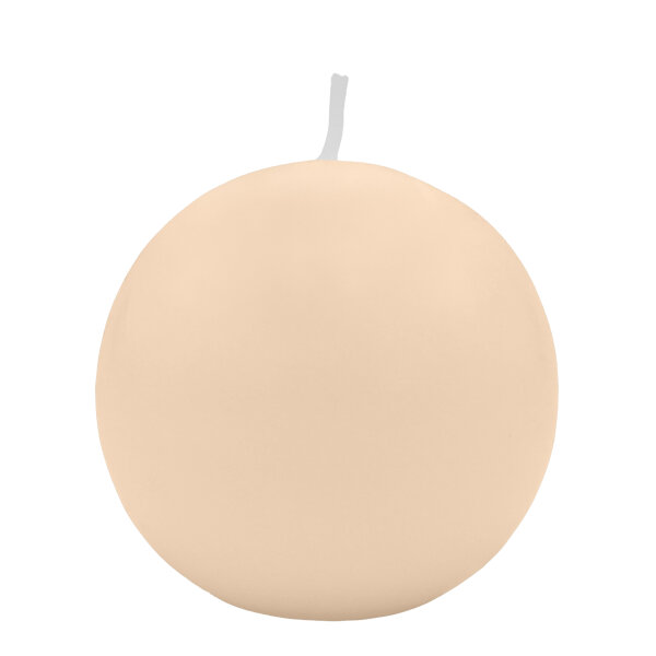 Vanillefarbene Kugelkerzen Ø 80 mm, 6 Stück