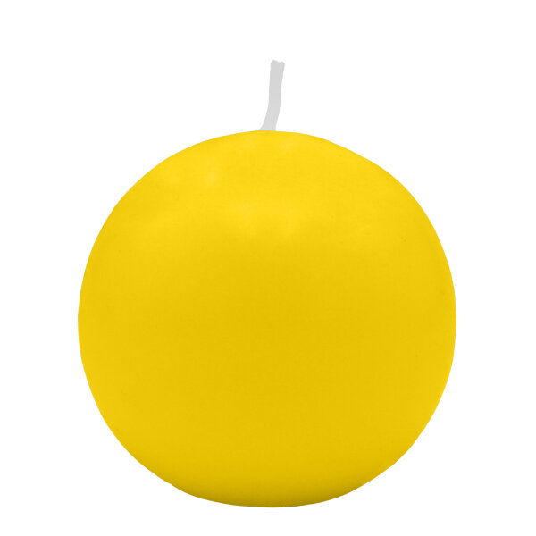 Zitronengelbe Kugelkerzen Ø 80 mm, 6 Stück