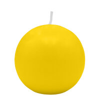 Zitronengelbe Kugelkerzen Ø 80 mm, 6 Stück