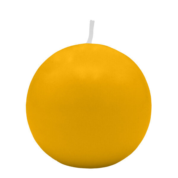 Goldgelbe Kugelkerzen Ø 80 mm, 6 Stück