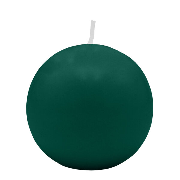 Dunkelgrüne Kugelkerzen Ø 80 mm, 6 Stück