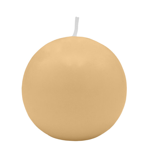 Beige Kugelkerzen Ø 80 mm, 6 Stück