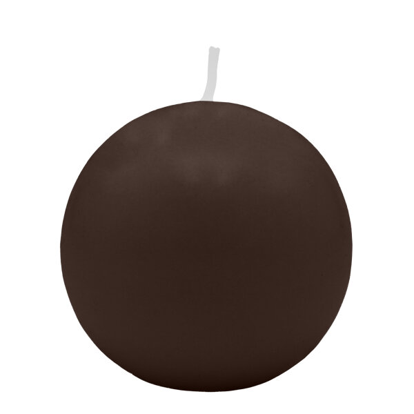 Schokoladenbraune Kugelkerzen Ø 80 mm, 6 Stück