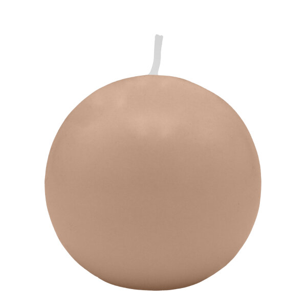Nougatbraune Kugelkerzen Ø 80 mm, 6 Stück