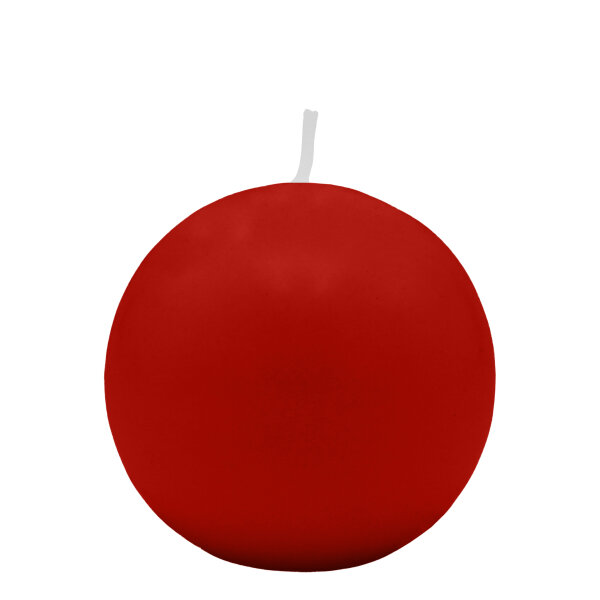 Weihnachtsrote Kugelkerzen Ø 70 mm, 12 Stück