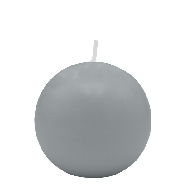 Silbergraue Kugelkerzen Ø 60 mm, 16 Stück