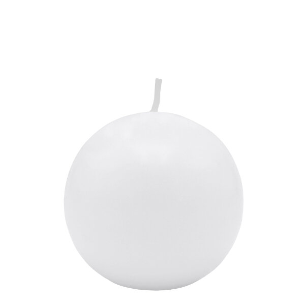 Weiße Kugelkerzen Ø 50 mm, 16 Stück