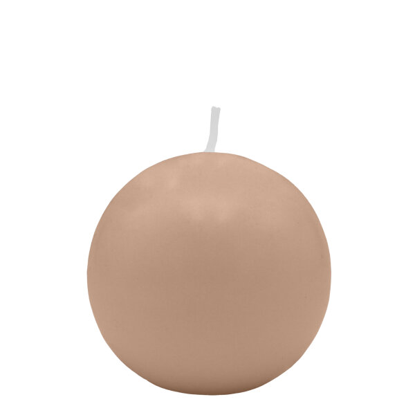 Nougatbraune Kugelkerzen Ø 50 mm, 16 Stück