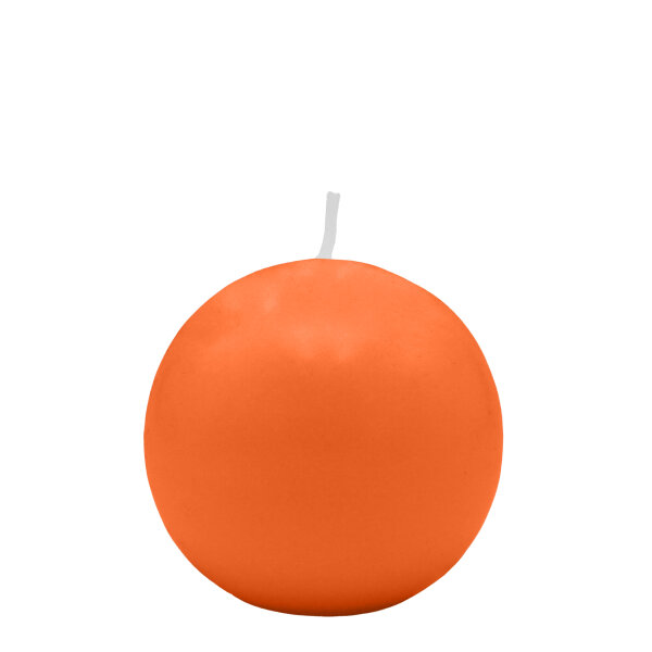 Dunkelorangene Kugelkerzen Ø 40 mm, 12 Stück