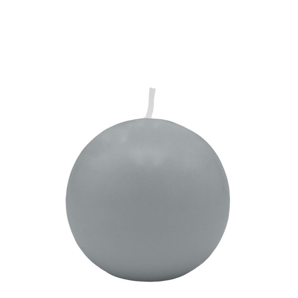 Silbergraue Kugelkerzen Ø 40 mm, 12 Stück