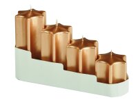 4er Set Sternkerzen-Adventset Gold Ø 60 mm von...