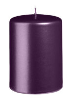 Stumpenkerzen Metallic Matt Pflaume 100 x Ø 70 mm,...