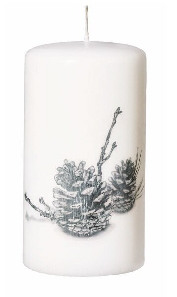 Kerze Tannenzapfen Weiß 130 x Ø 70 mm, 1 Stück