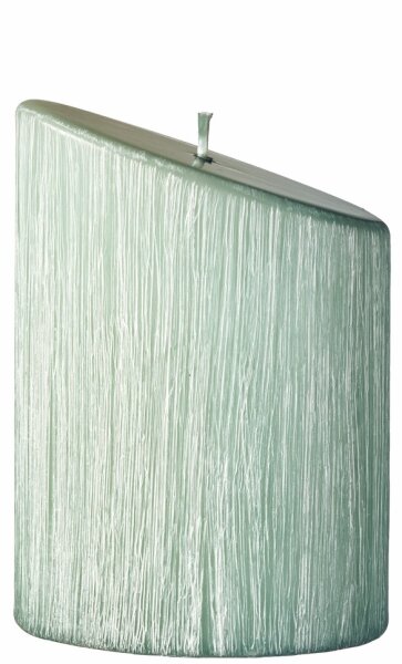 Weihnachtskerzen Struktura Chic Ellipse abgeschrägt Seafoam 12,5 x 9/5,5 cm, 1 Stück