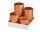 4er Adventset Stumpenkerzen Metallic Matt Orange Ø 60 mm von Kopschitz Kerzen
