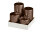4er Adventset Stumpenkerzen Metallic Matt Brandy Ø 60 mm von Kopschitz Kerzen