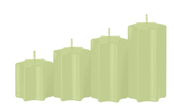 Sternenkerzen (4er Set abgestuft) Kiwi