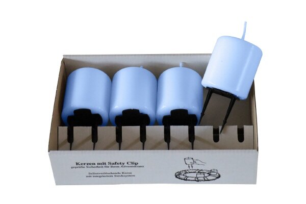 4er Set Adventskerzen mit Haltekralle Flieder