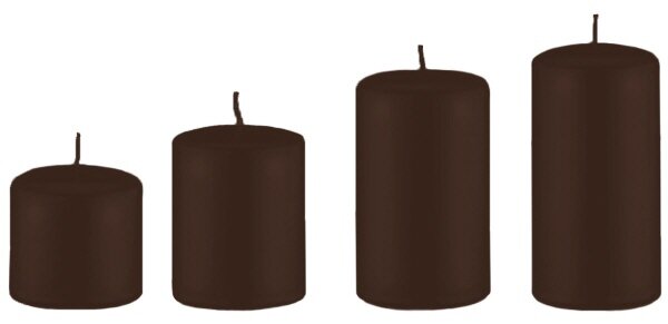 4er Set Adventskerzen, Adventskranzkerzen abgestuft Chocolate Schokolade