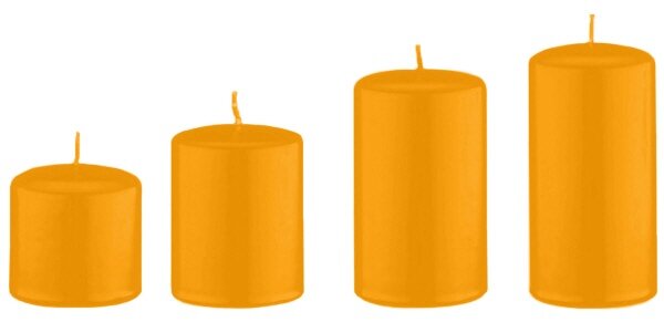 4er Set Adventskerzen, Adventskranzkerzen abgestuft Honig