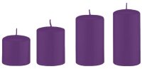 4er Set Adventskerzen, Adventskranzkerzen abgestuft Violett