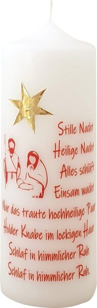Weihnachtskerze "Stille Nacht, Heilige Nacht" Weiß 170 x Ø 60 mm