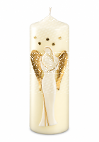 Geschenkkerze "3-D-Engelkerze" elfenbein/gold...