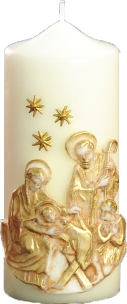 Weihnachtskerze "Krippe" Elfenbein 170 x Ø 70 mm