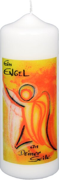 Engelkerze "Ein Engel an Deiner Seite" Elfenbein 170 x Ø 60 mm