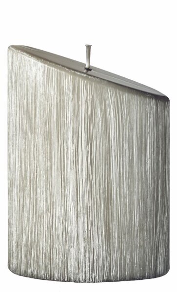 Weihnachtskerzen Struktura Chic Ellipse abgeschrägt Antik Grün 12,5 x 9/5,5 cm, 1 Stück