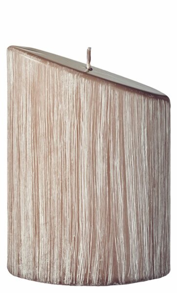 Weihnachtskerzen Struktura Chic Ellipse abgeschrägt Portobello Nougat 12,5 x 9/5,5 cm, 1 Stück