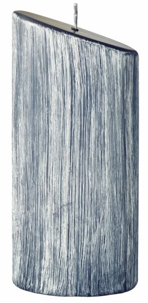 Weihnachtskerzen Struktura Chic Ellipse abgeschrägt Pacific Blau/Grau 19,5 x 9/5,5 cm, 1 Stück